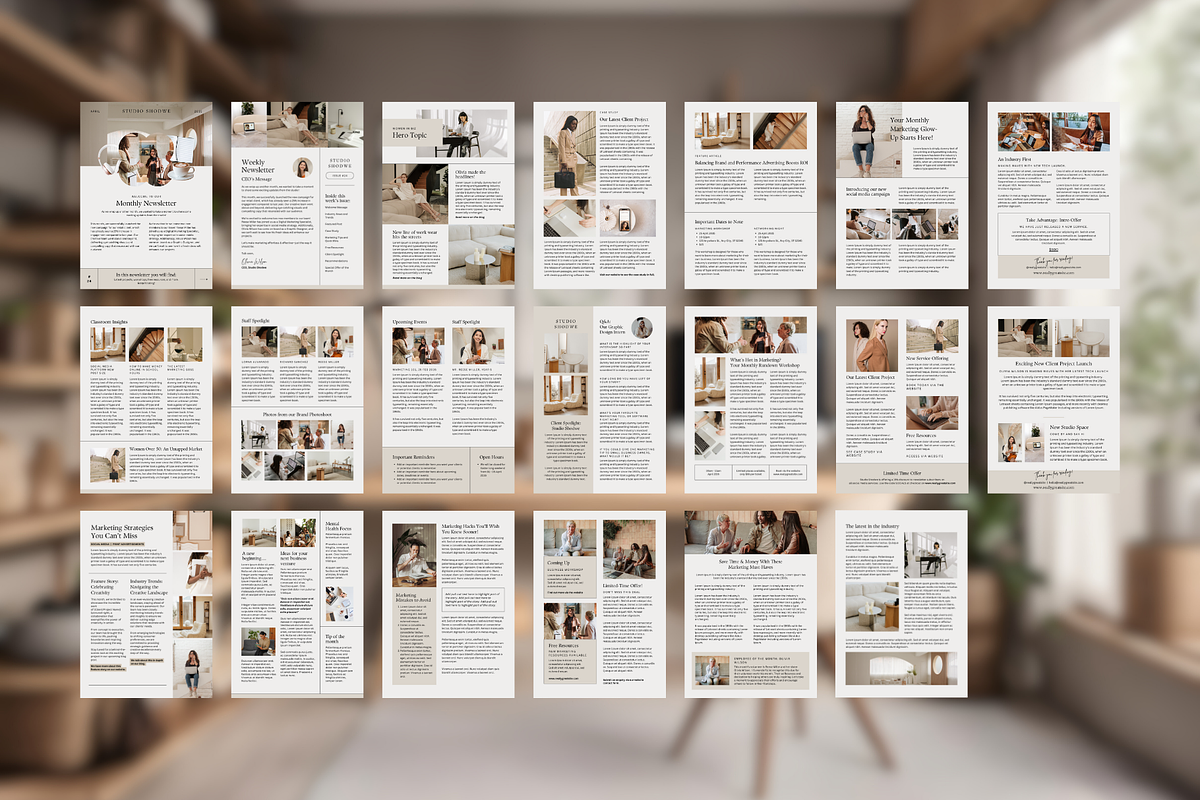 20 page Monthly Newsletter Template, a Marketing Template by Rise and Roar Design (Photo 3 of 9)
