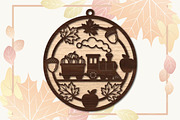 Autumn Harvest Train Laser Cut SVG, an Object Graphic by DreamPrint404 (Thumbnail 2 of 3)