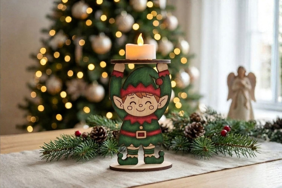 Christmas Character Candle Holders, a Decorative Illustration by svgocean (Photo 5 of 14)