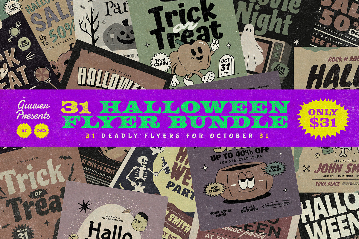 31 Halloween Flyer Bundle, a Flyer Template by Guuver (Photo 1 of 5)
