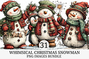Whimsical Christmas Snowman PNG, an Illustration by Craft Nest (Thumbnail 1 of 10)