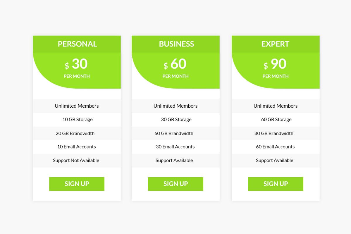 Clean Pricing Tables, a Templates & Theme by Youme Techworld (Photo 4 of 6)