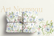 Watercolor Flower - Art Nouveau, a Decorative Illustration by Beigetime (Thumbnail 2 of 14)
