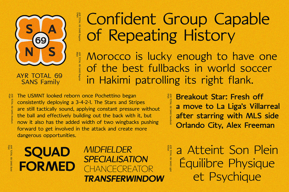 Total 69 — Football Font Collection, a Sans Serif Font by Aiyari (Photo 6 of 20)