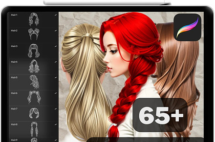 Procreate Realistic Hair Stamps Vol1