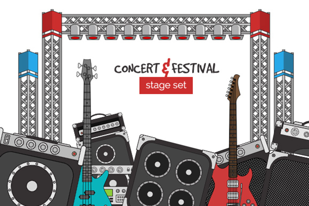 Big Concert and Festival Stage Set, an Illustration by Albert Does Stuff (Photo 1 of 6)