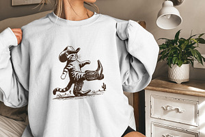 Funny Western Cowboy Cat Design