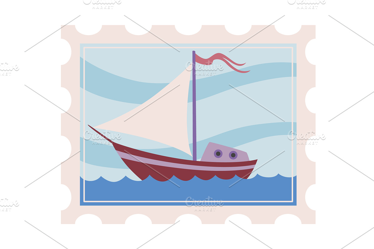 Postage stamp, icon. Hand, an Illustration by Things for designers