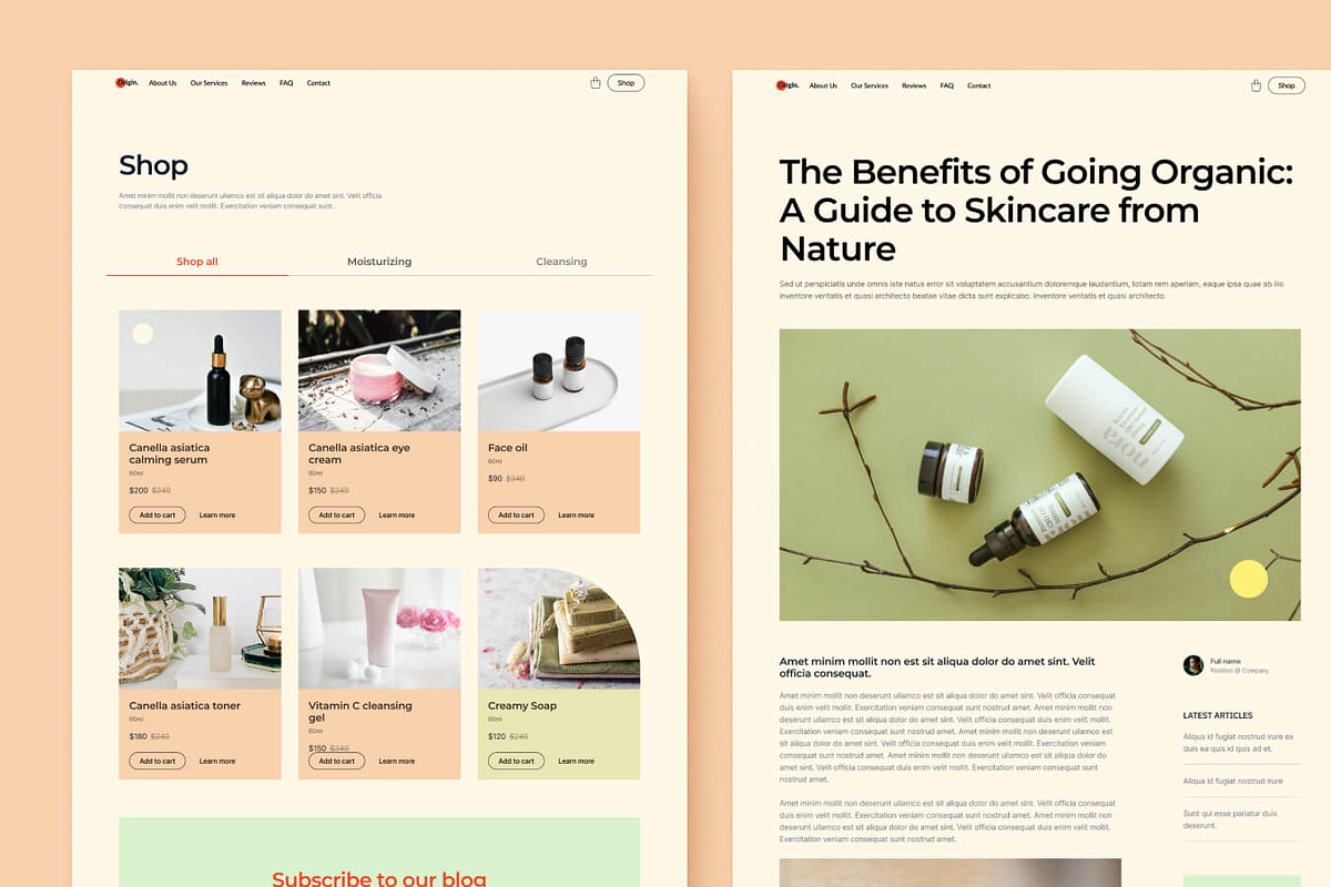 OriginBeauty Beauty Website Template, an UI Kit Template by EGO Creative Innovations (Photo 5 of 5)
