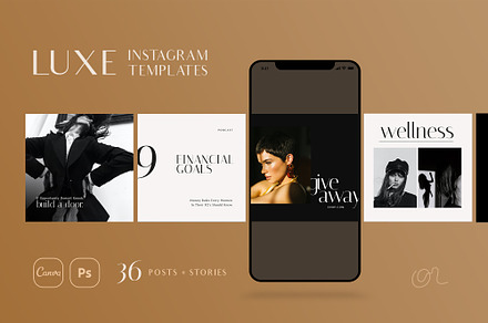 LUXE Instagram Template CANVA & PS