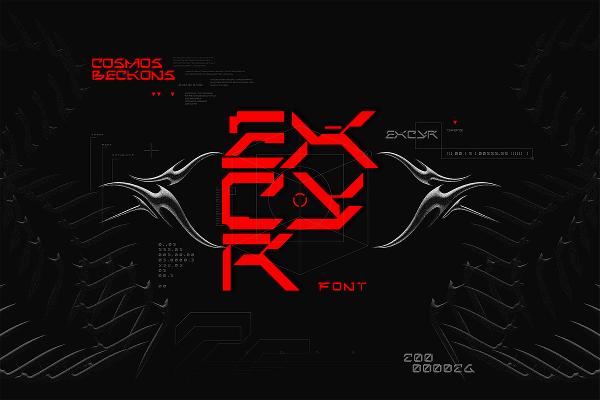 EXCYR | Futuristic Cyber Font, a Sans Serif Font by Nol 3 Studio (Photo 6 of 9)
