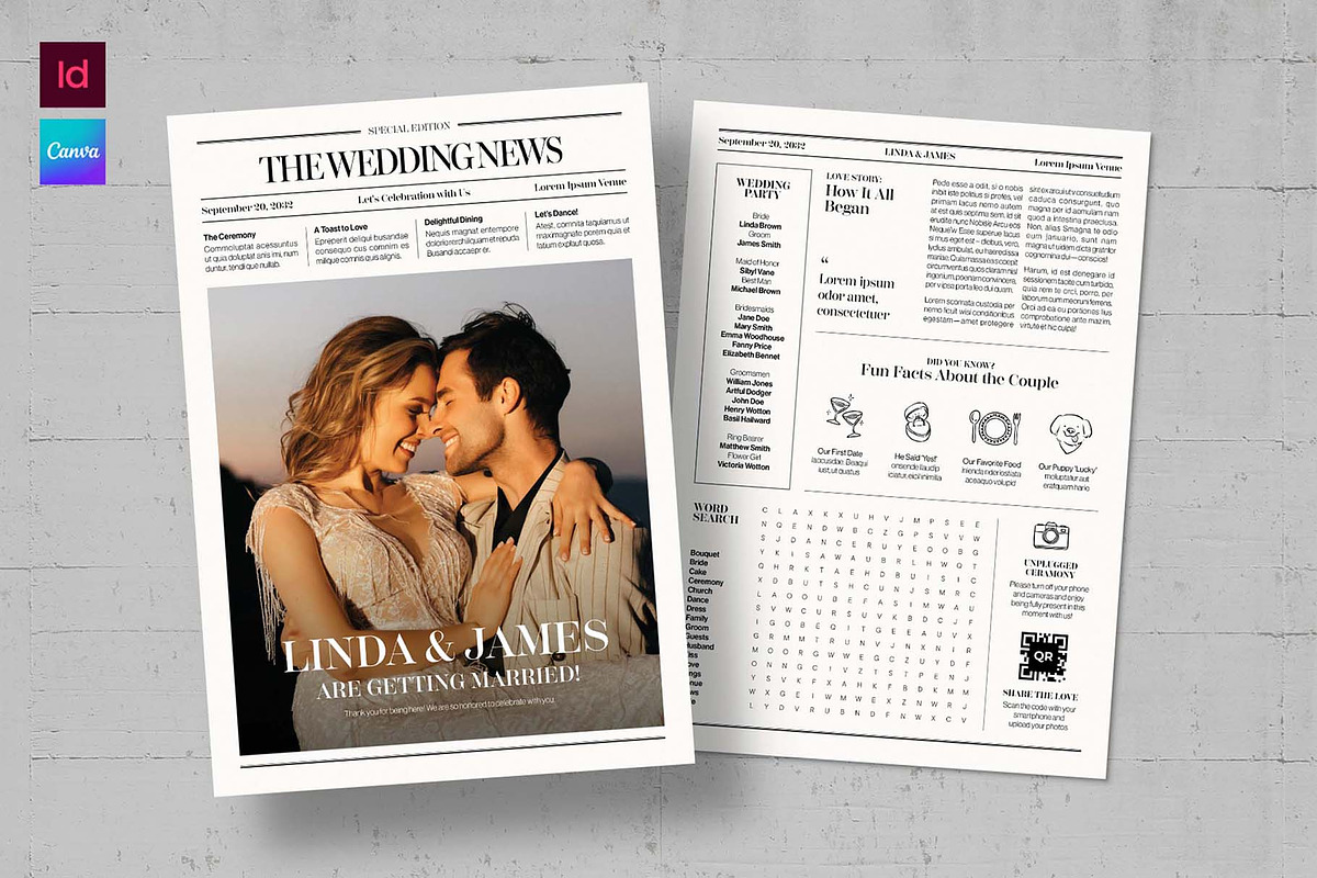 Wedding Newspaper Flyer Template, a Flyer Template by BrandPacks (Photo 1 of 5)
