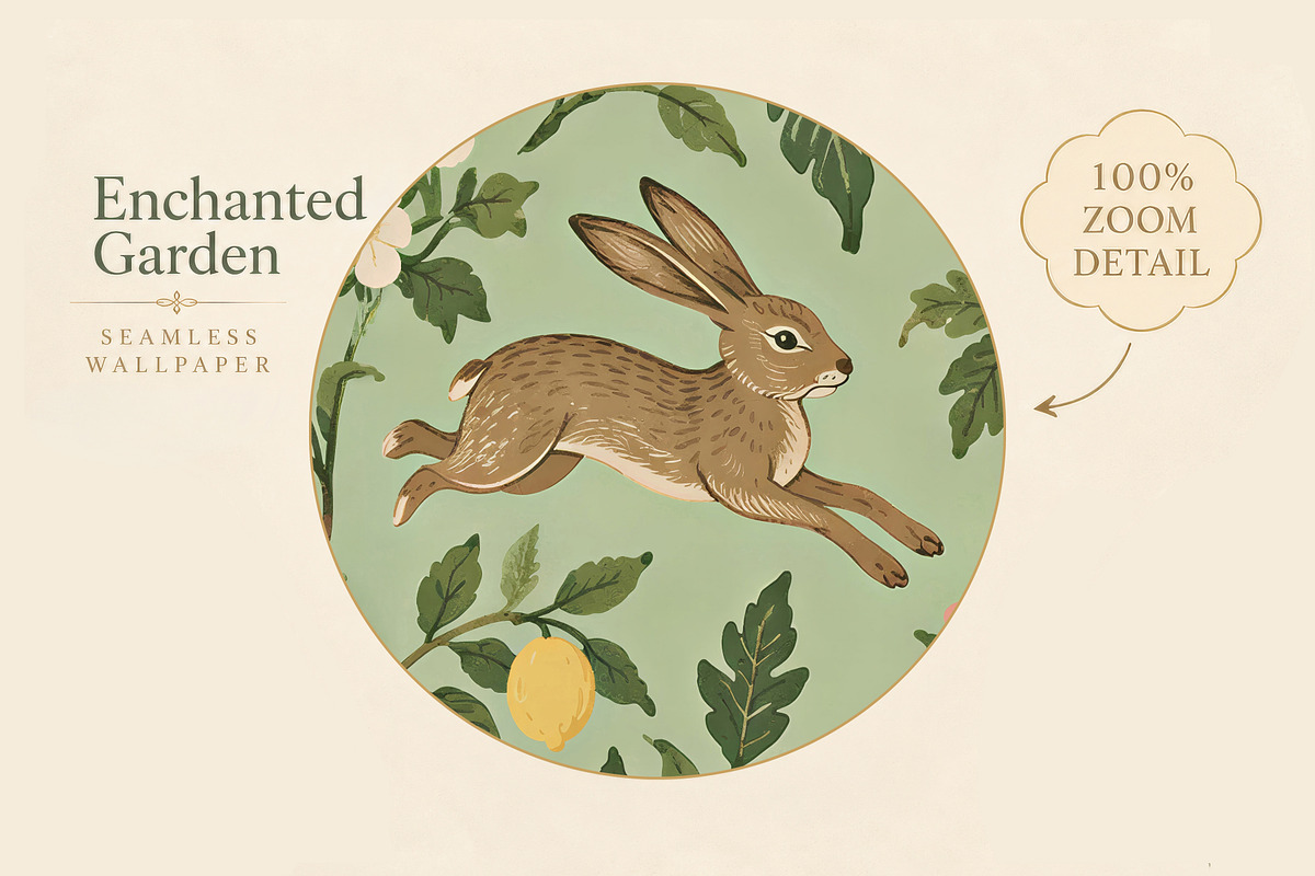 Enchanted Garden Seamless Wallpaper, a Wallpaper Graphic by by creative paper (Photo 4 of 15)
