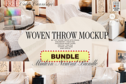 Woven Throw Template Bundle | Mockup, a Household Mockup by VisualGrid (Thumbnail 1 of 9)