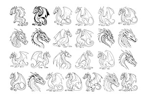 50 Dragon Procreate Stamps Brushes