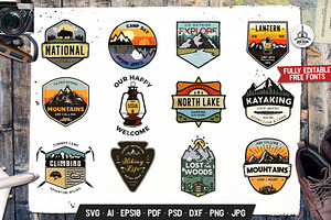 Retro Camp Badges Mega Bundle