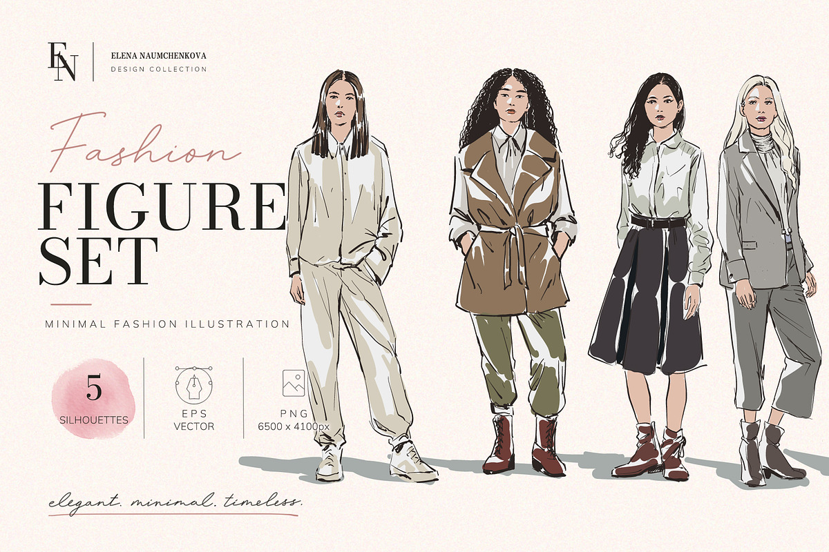 Fashion Women Vector Silhouettes, a Person Illustration by Elena Naumchenkova (Photo 1 of 4)