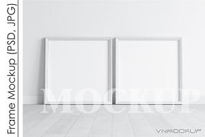 White Frames Mockup PSD JPG