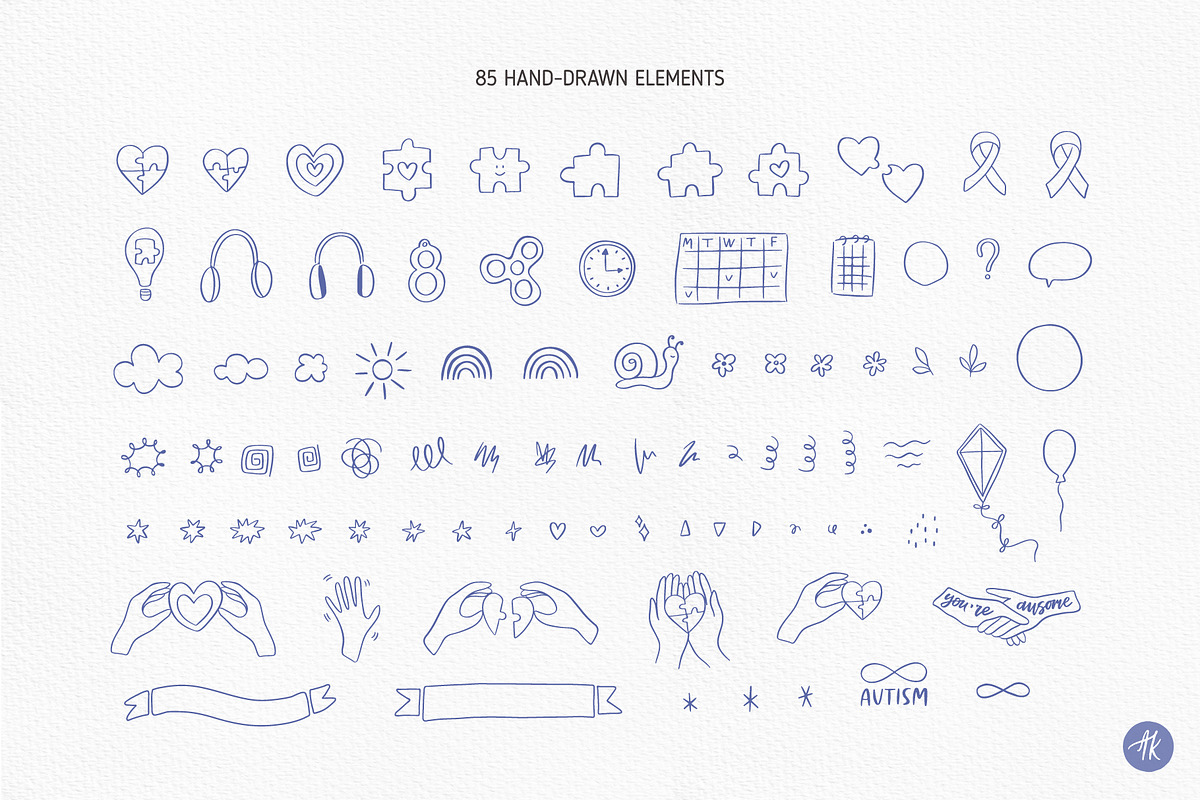 Autism Awareness Hand Drawn Set, an Object Graphic by Alena Koval (Photo 3 of 11)