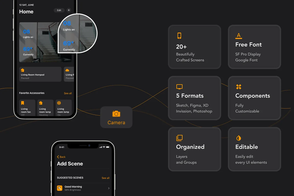 GLORIES Smart Home iOS 14 App Design, an App Template by Capi Product (Photo 3 of 6)