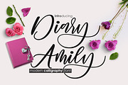 Diary Amily Script, a Script Font by MrLetters (Thumbnail 1 of 14)