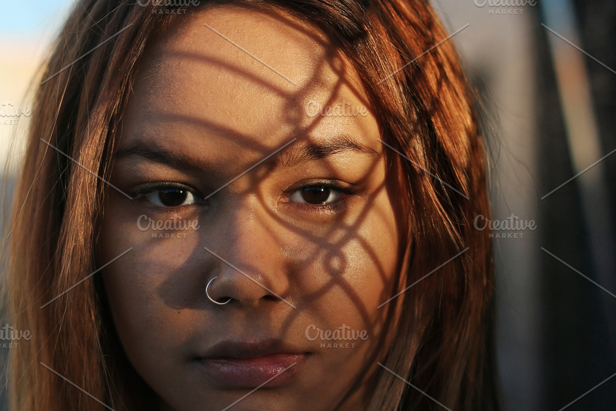Fence Shadow Portrait, Golden Hour, a Beauty & Fashion Photo by Chris Joel Campbell (Photo 2 of 2)