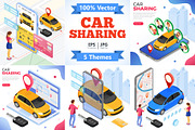 Car Sharing Service Concepts, a Person Illustration by TAlex (Thumbnail 1 of 6)