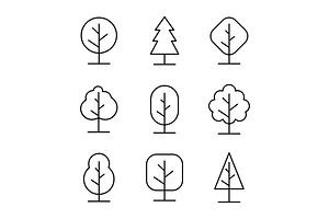 Tree icon outline