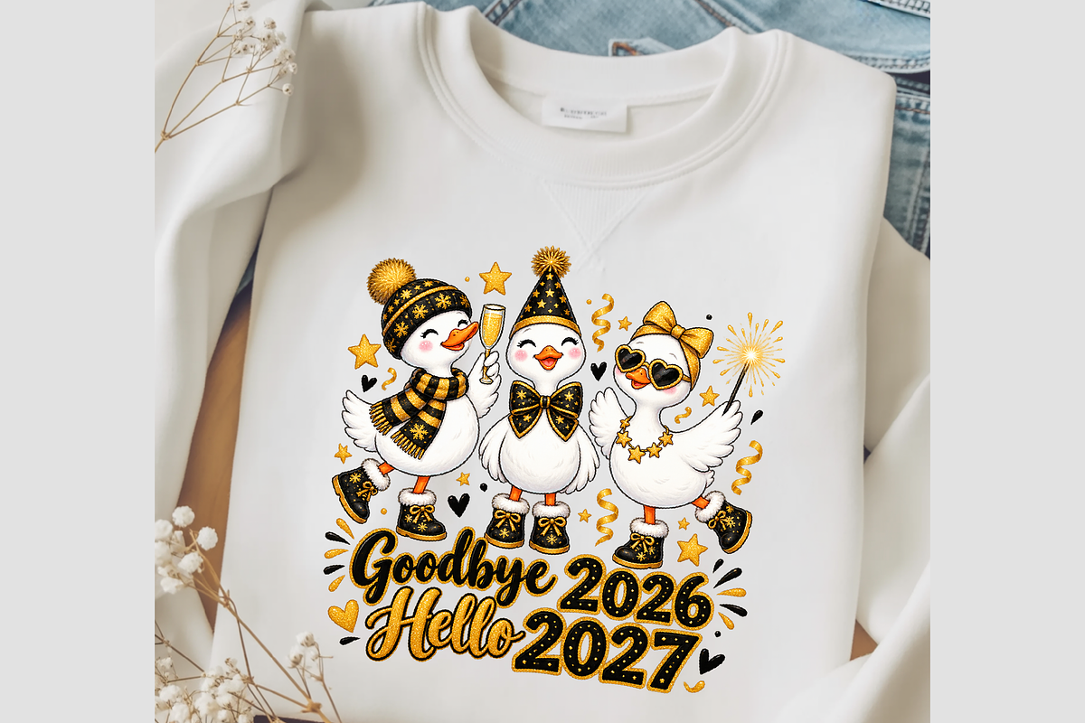 Glittery New Year Bird Celebration, a Seasonal Illustration by Printable Design Store (Photo 2 of 5)