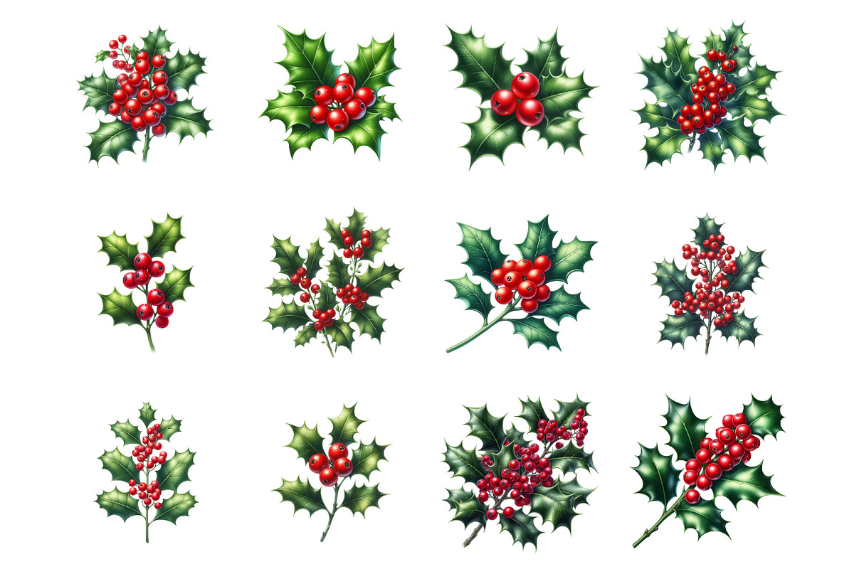 Christmas Holly Berries PNG, an Illustration by SinaCreation (Photo 2 of 7)