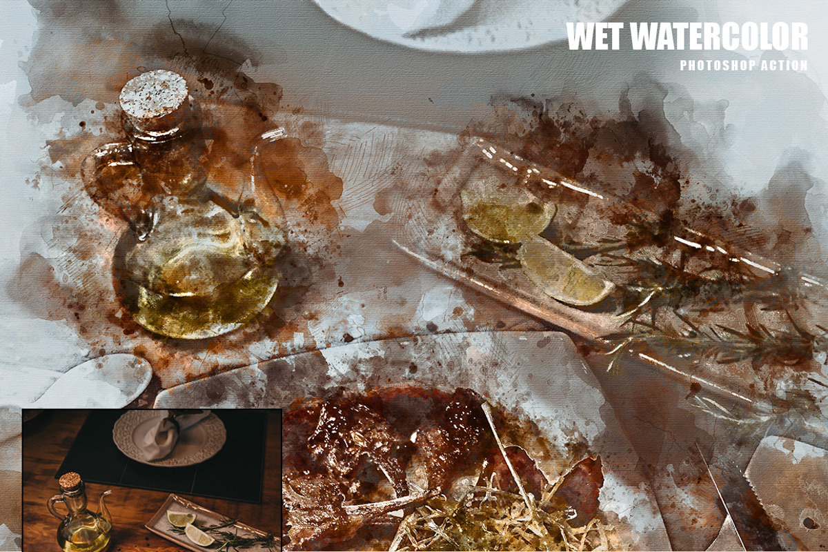 Wet Watercolor Photoshop Action, an Action Add-On by AndriyFM (Photo 9 of 20)