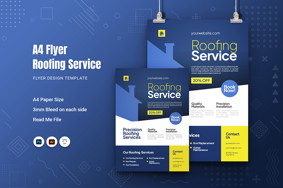 Roofing Service Flyer, a Flyer Template by Fannan Studio (Photo 1 of 2)