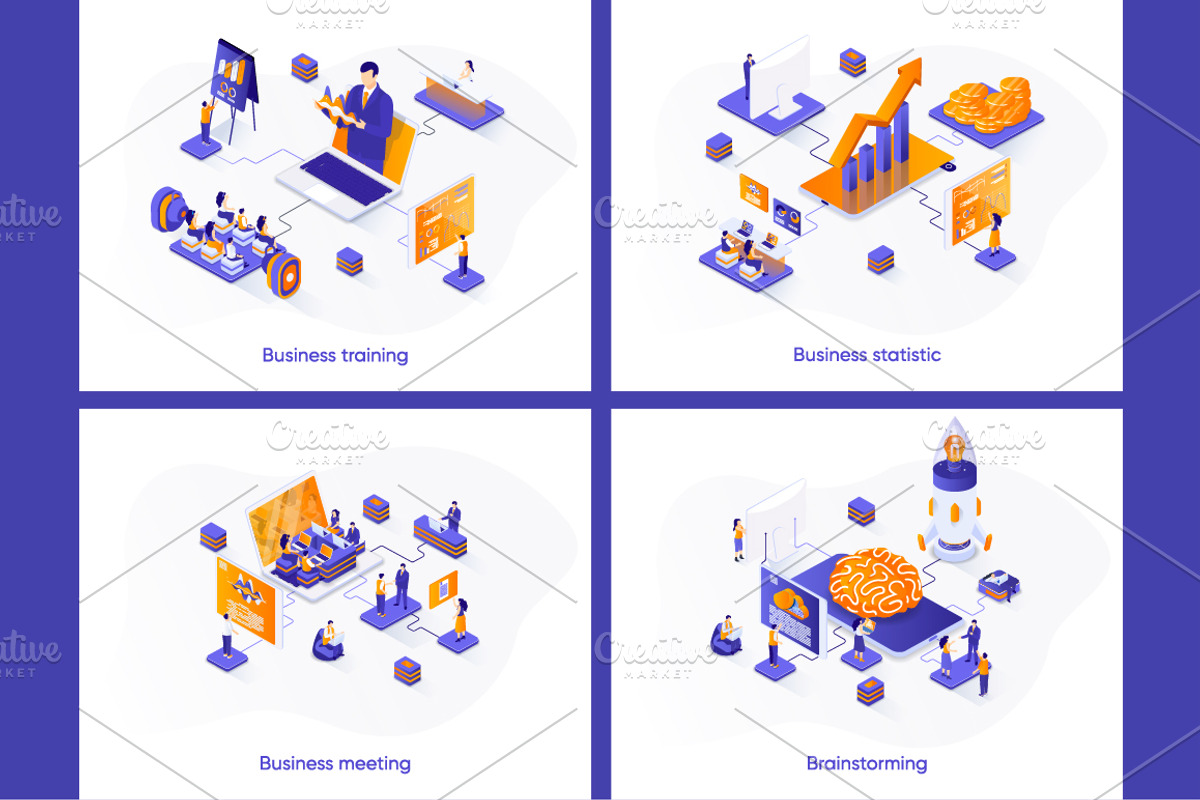 Isometric Concept Illustration Kit, a Templates & Theme by alexdndz (Photo 5 of 26)