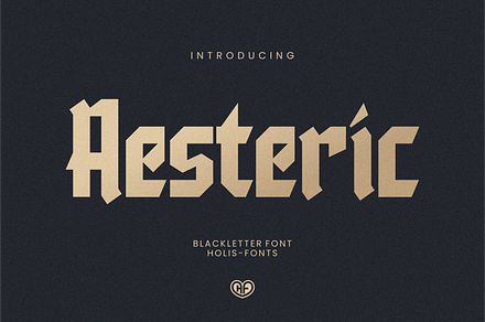Aesteric Blackletter Gothic Font, a Blackletter Font by 24Design Studios