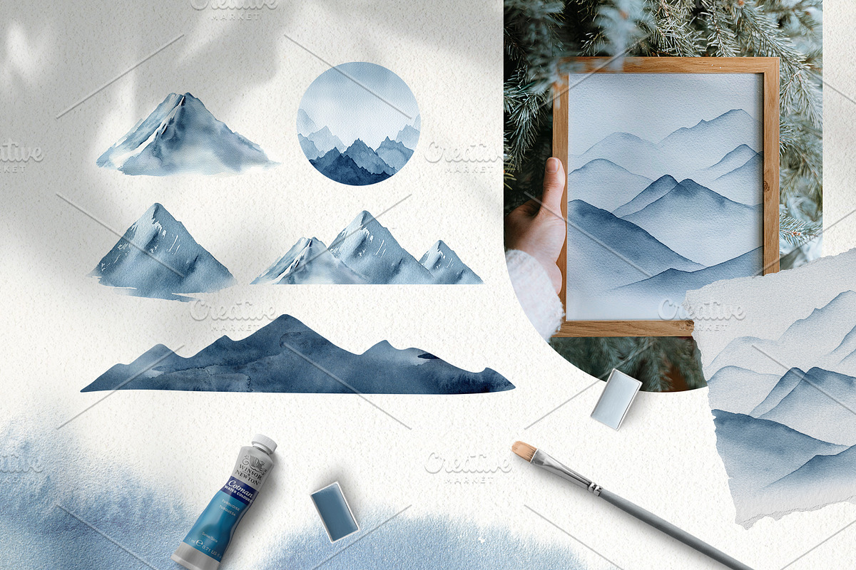 Winter forest watercolor clipart, an Animal Illustration by Color Hugs Art (Photo 3 of 10)