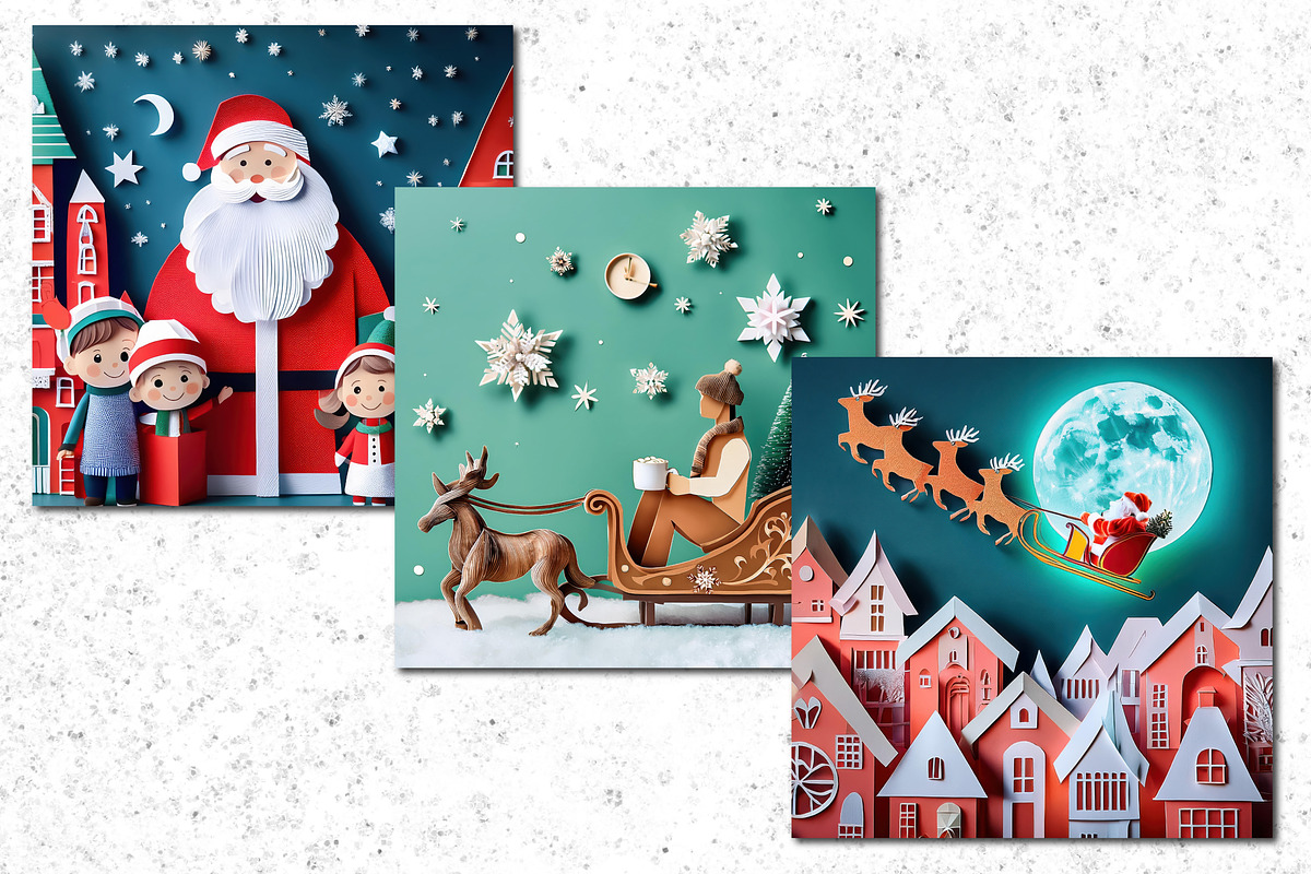 Paper Cutout Christmas Scenes, a Seasonal Illustration by Patterns for Dessert (Photo 4 of 6)