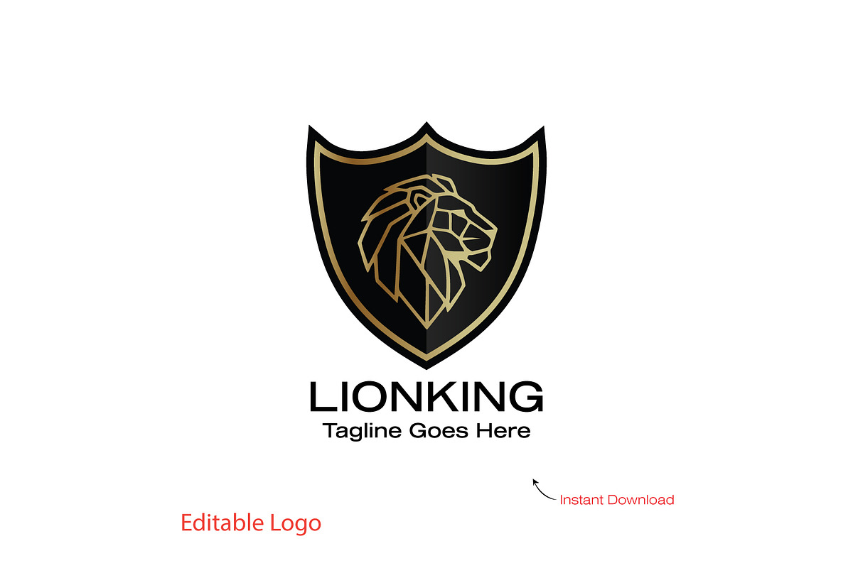 Geometric Lion Head Logo Design, a Branding & Logo Template by YUDesignStore (Photo 1 of 7)