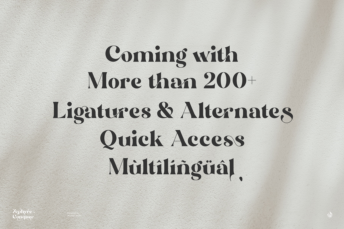 Zephyre Conquer, a Serif Font by Aluyeah Studio (Photo 4 of 15)