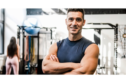 Strong man posing and looking at, a Sports & Recreation Photo by Daniel Megias