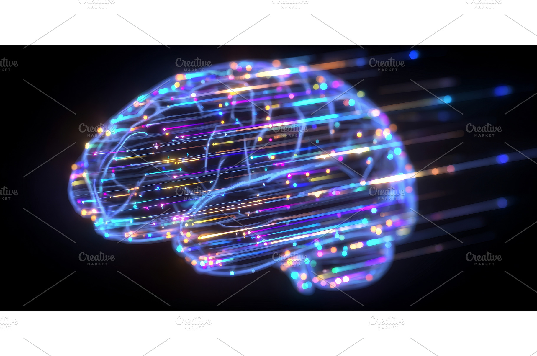 A brilliant, 3D-rendered brain, a Technology Photo by ZinetroN