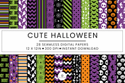 28 Halloween Themed Digital Papers, a Pattern Graphic by Nina Shaw (Thumbnail 1 of 10)