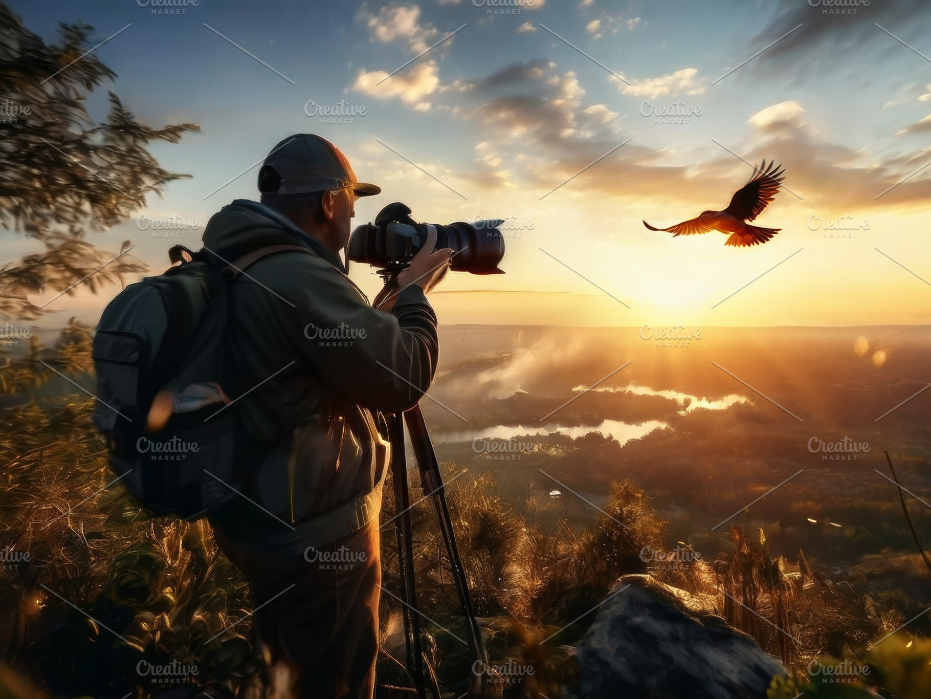 Photographer Capturing Flying Eagle, an Animal Photo by Fascinadora