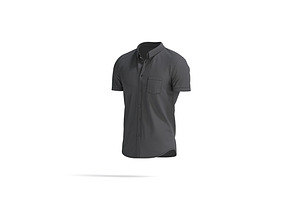 Black Short Sleeve Shirt 3D Model