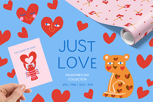 Valentine's day Collection JUST LOVE, an Illustration by SurfaceStories