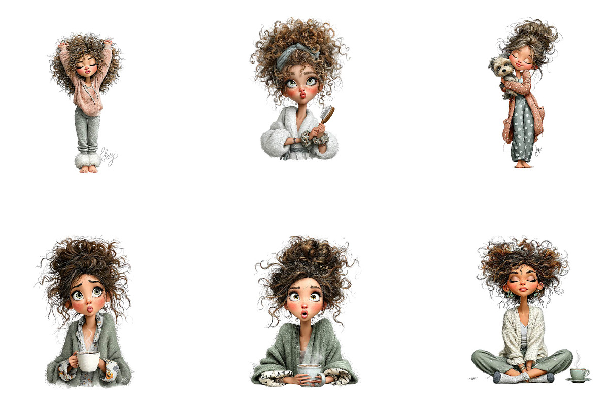 Whimsical Morning Quirky Woman, a Seasonal Illustration by CreationArt (Photo 5 of 5)