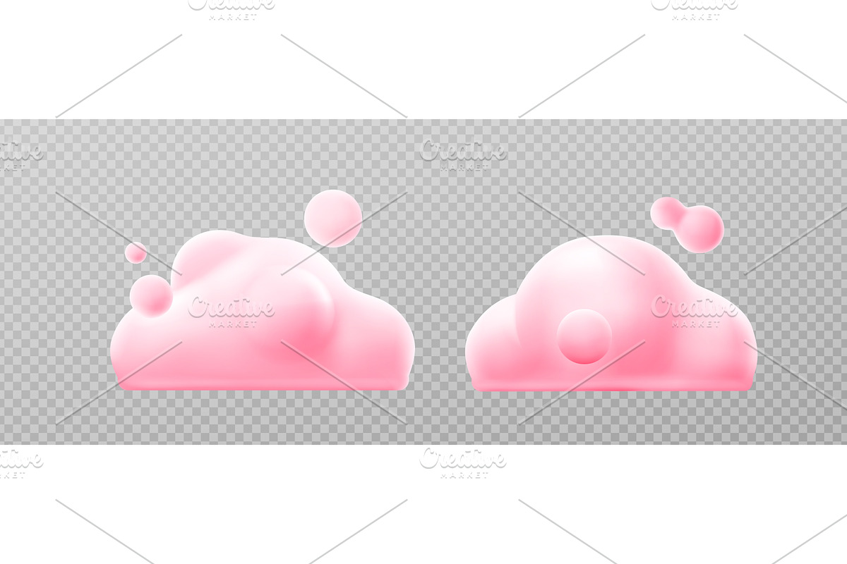 3d render pink clouds, fluffy, an Environmental 3D Model by art PVP - market