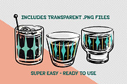 Mid century modern cocktails, an Illustration by Serifs & Whiskey (Thumbnail 2 of 3)