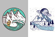 25 in 1 Bundle - Beach & Mountain, a Seasonal Illustration by gunaonedesign (Thumbnail 17 of 21)