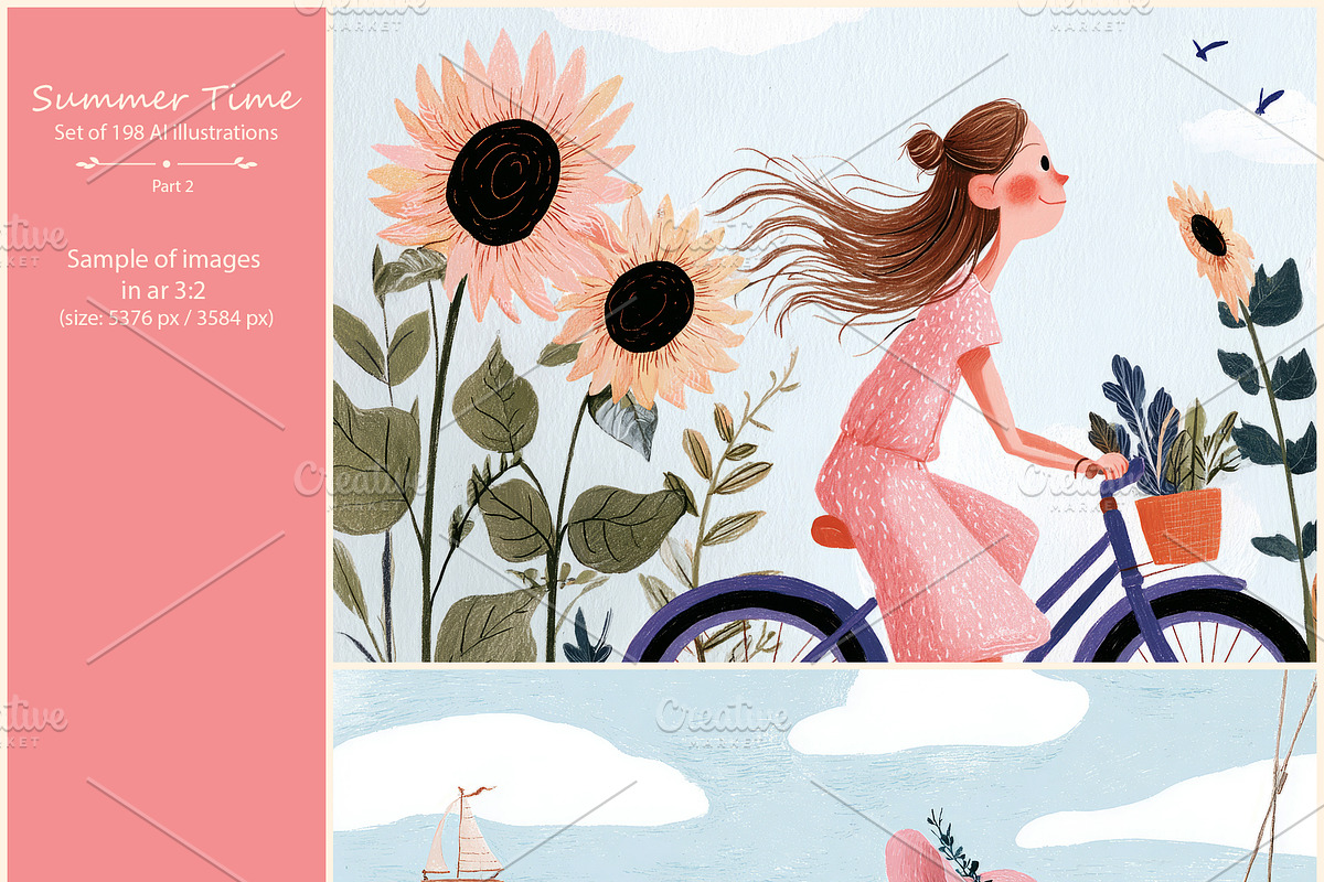 Summer- 198 AI illustrations, a Seasonal Illustration by Pundateam (Photo 3 of 6)