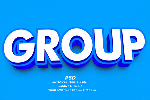 Group PSD 3D Editable Text Effect